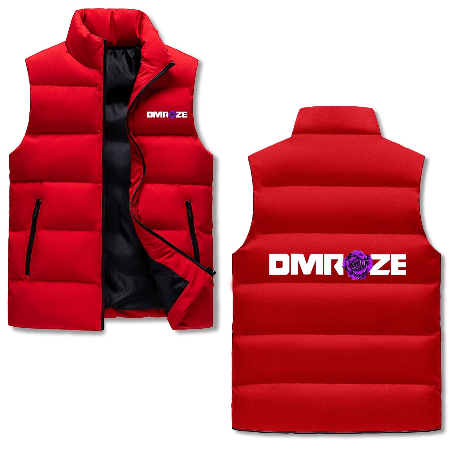 Mens Warm Stand Collar Zip Up Puffer Vest