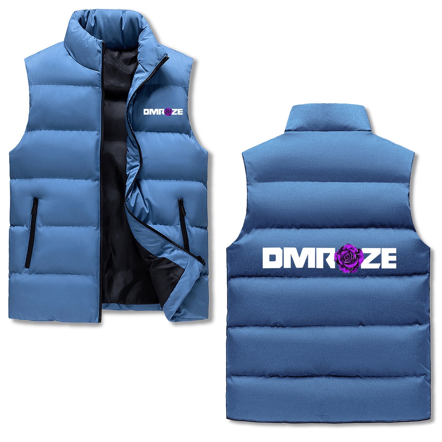 Mens Warm Stand Collar Zip Up Puffer Vest