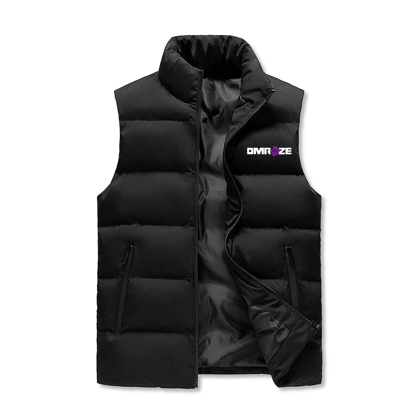 Mens Warm Stand Collar Zip Up Puffer Vest