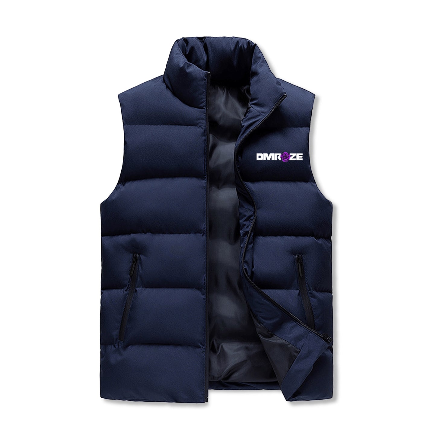 Mens Warm Stand Collar Zip Up Puffer Vest