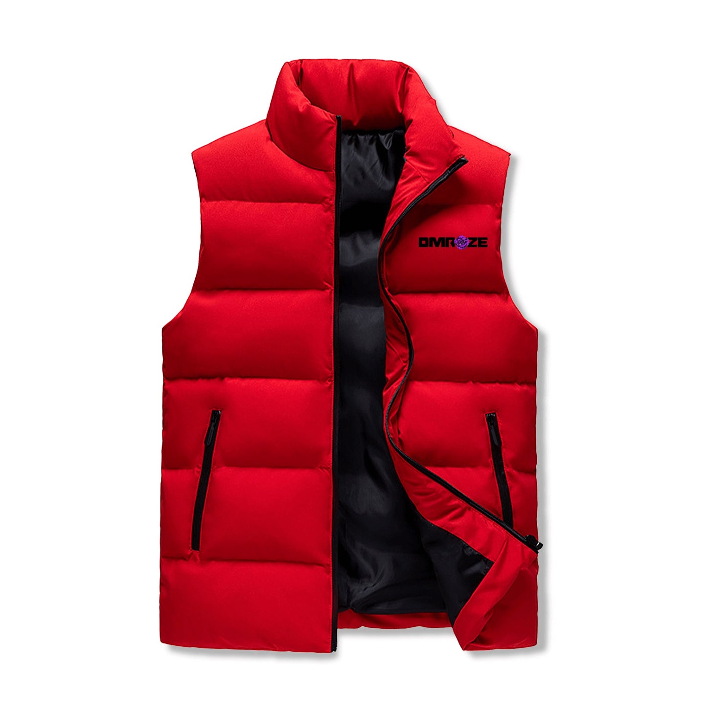 Mens Warm Stand Collar Zip Up Puffer Vest